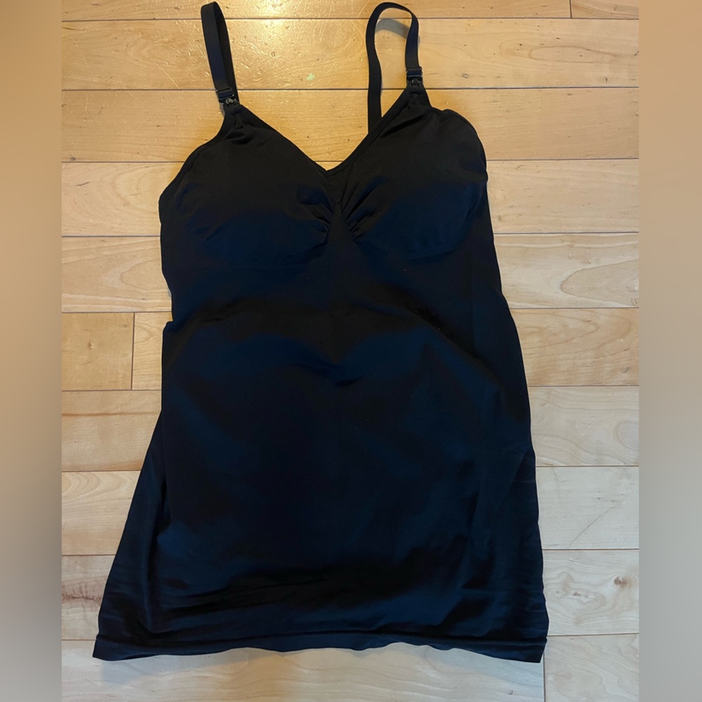 Black nursing tank top with Adjustable Straps